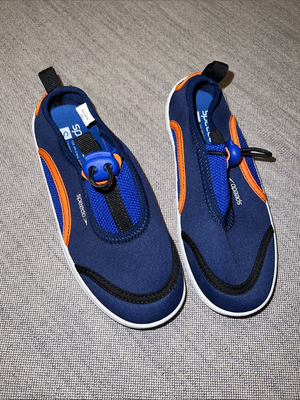 Speedo Kids Navy and Orange Elastic Toggle Water Shoes